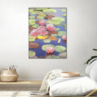 Passion in Pink by Ron Simpkins on GIANT ART - green floral