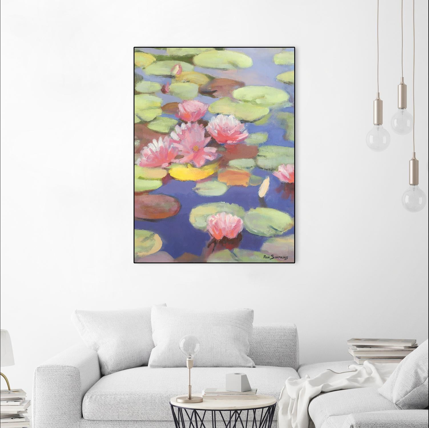 Passion in Pink by Ron Simpkins on GIANT ART - green floral