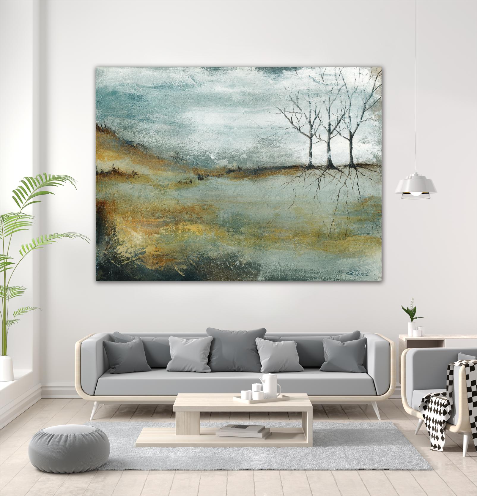 Les trois arbres by Roland Benoît on GIANT ART - grey trees