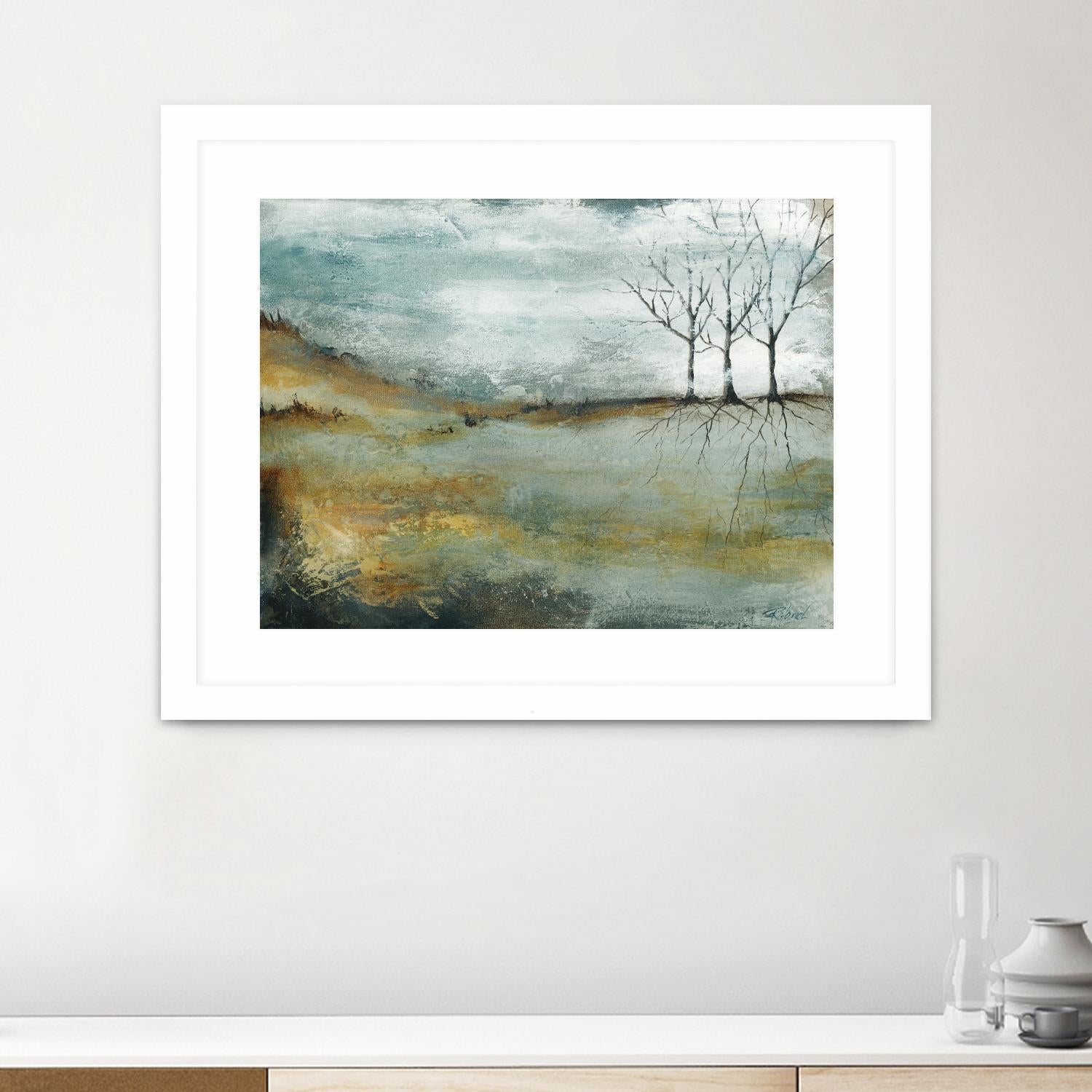 Les trois arbres by Roland Benoît on GIANT ART - grey trees