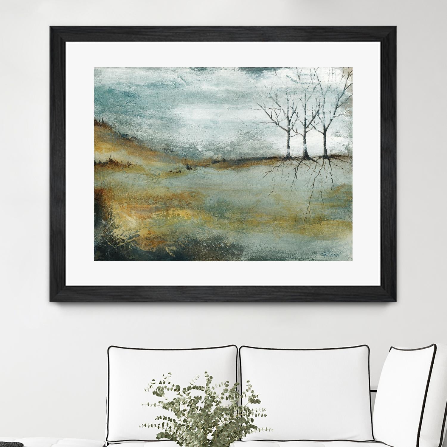 Les trois arbres by Roland Benoît on GIANT ART - grey trees