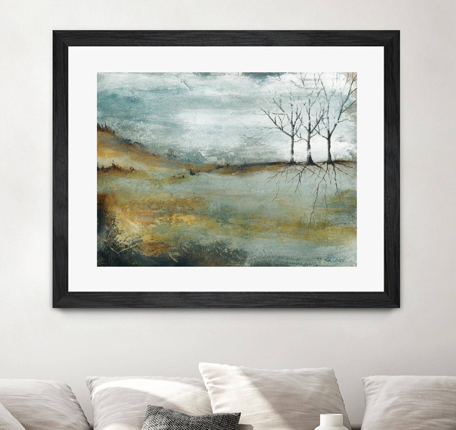 Les trois arbres by Roland Benoît on GIANT ART - grey trees