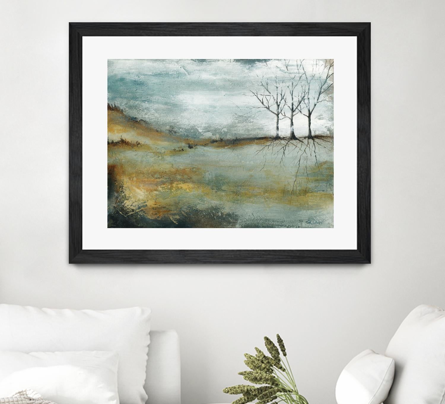 Les trois arbres by Roland Benoît on GIANT ART - grey trees