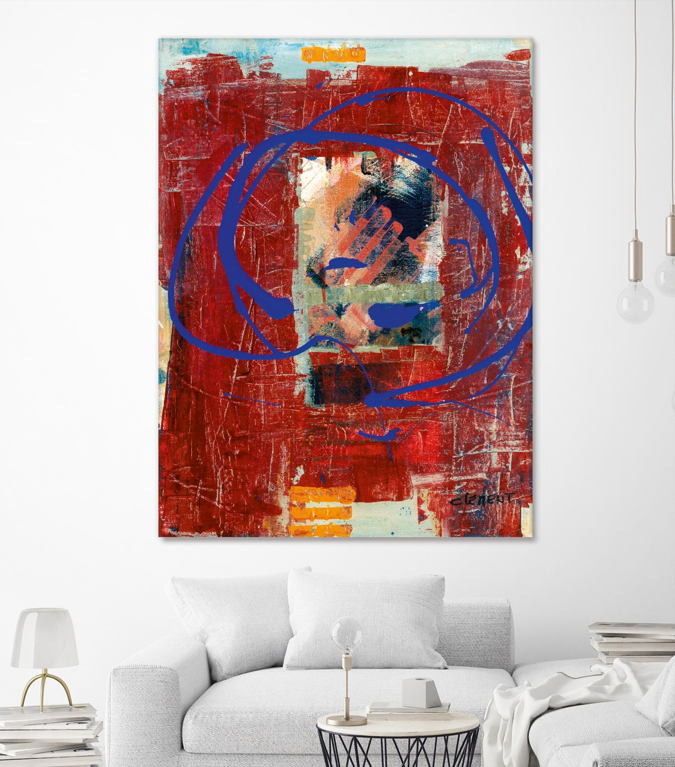 Bonheur by Jacques Clement on GIANT ART - blue abstract