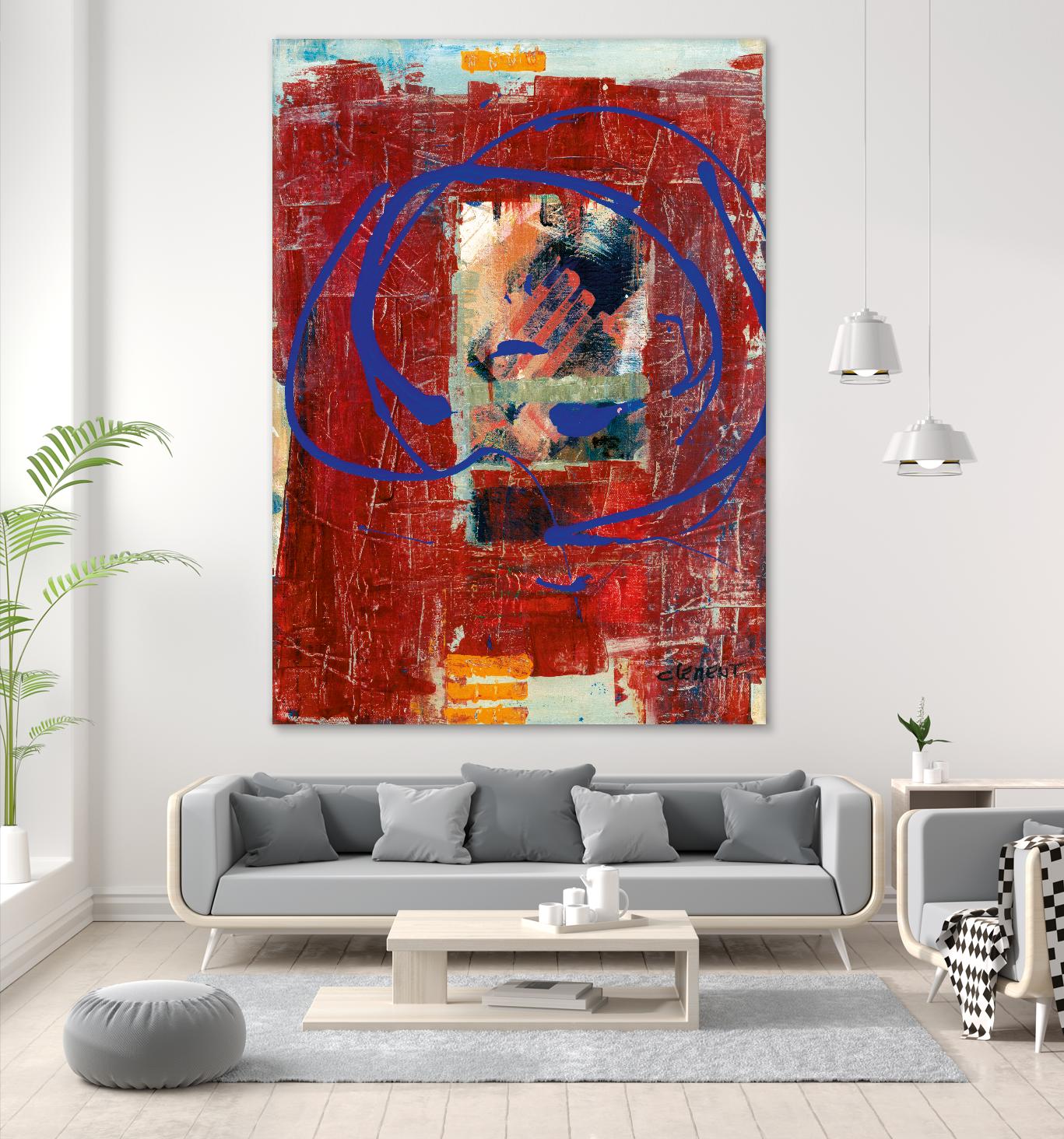 Bonheur by Jacques Clement on GIANT ART - blue abstract