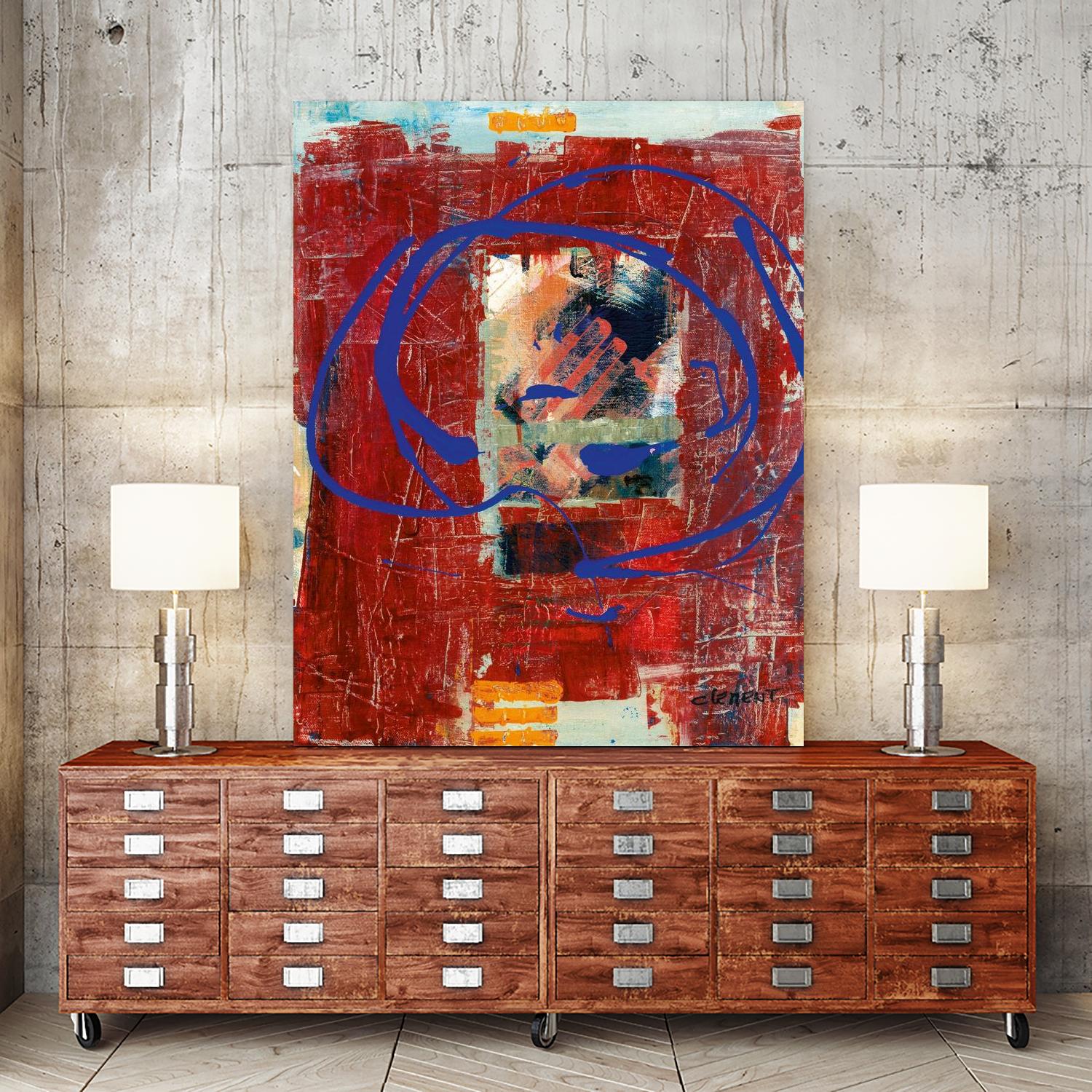 Bonheur by Jacques Clement on GIANT ART - red abstract artistes du québec