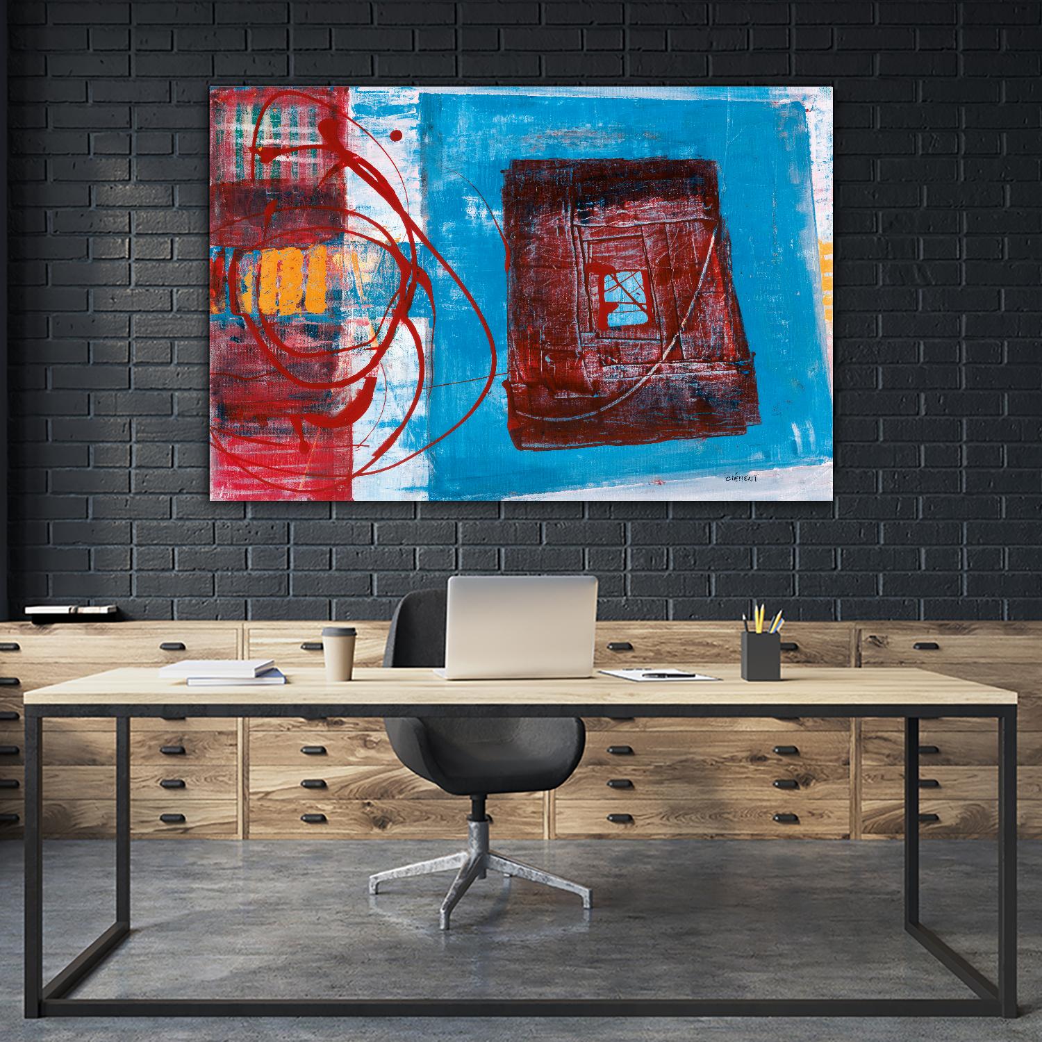 Enthousiasme by Jacques Clement on GIANT ART - blue abstract