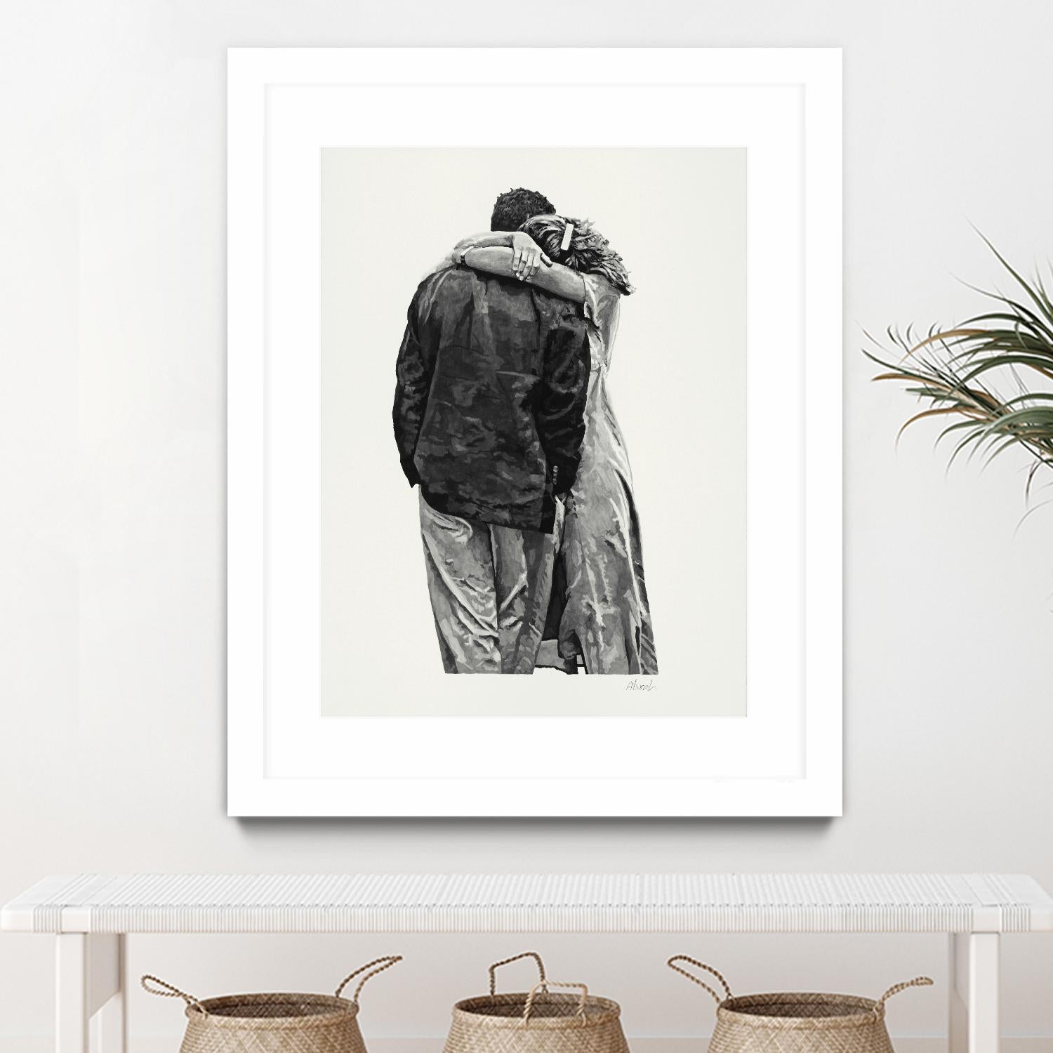 Peter & Rebecca by Gill Alexander on GIANT ART - white black & white couple