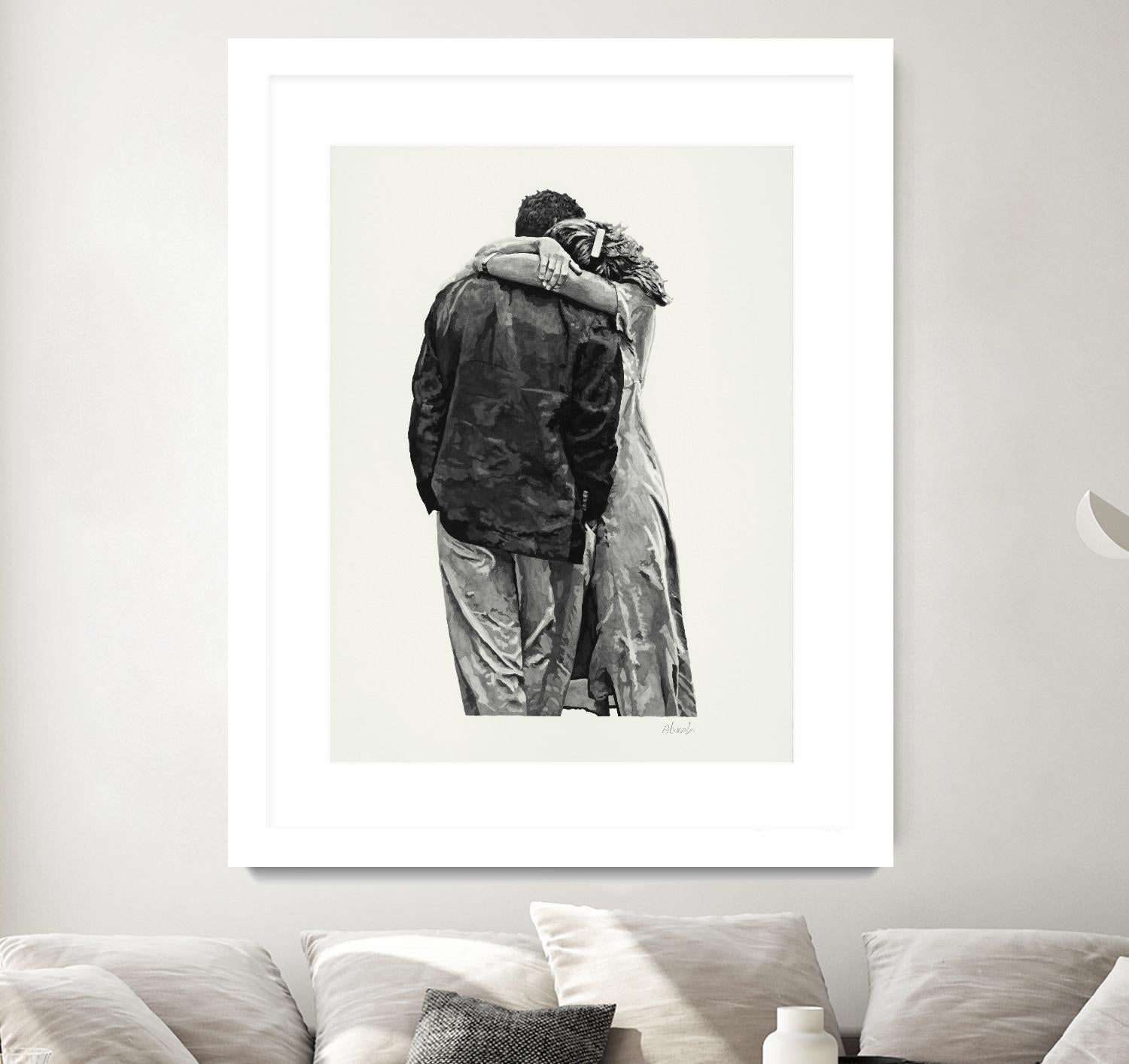 Peter & Rebecca by Gill Alexander on GIANT ART - white black & white couple