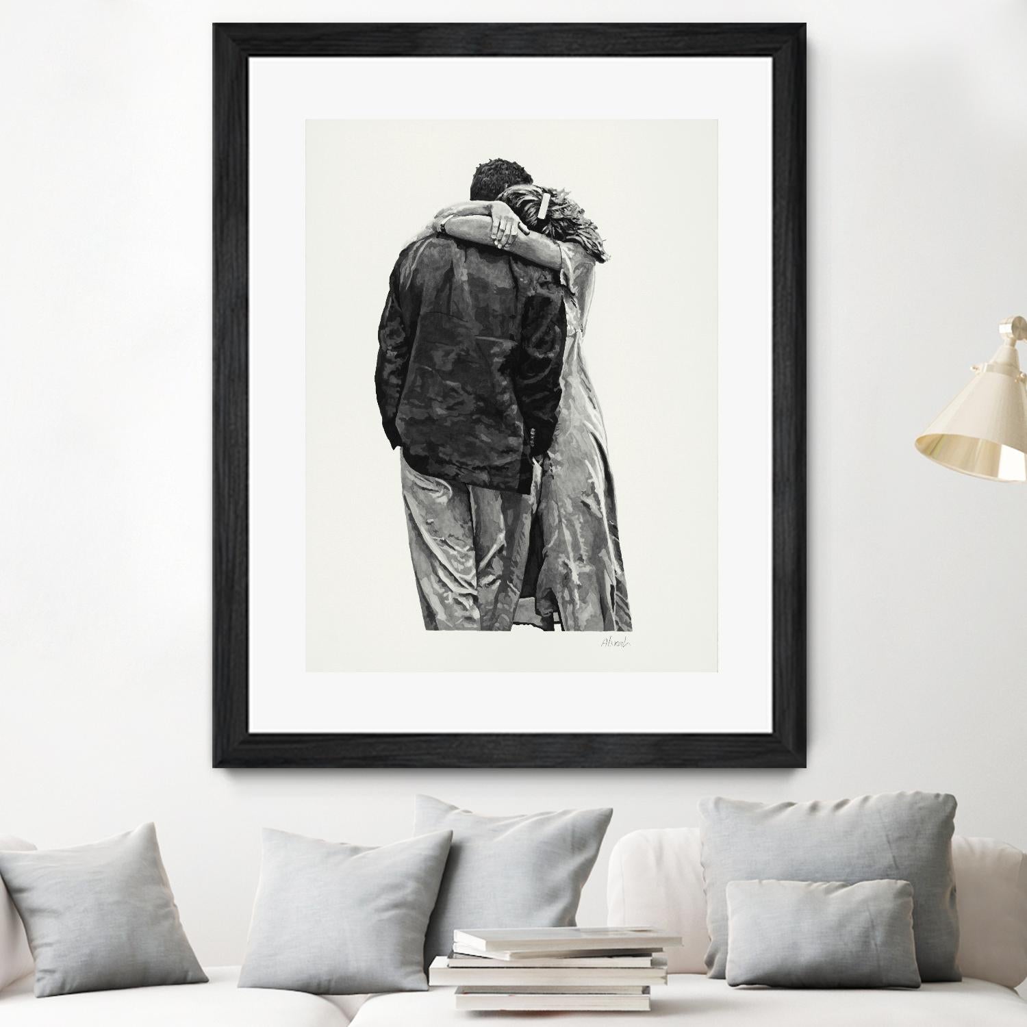 Peter & Rebecca by Gill Alexander on GIANT ART - white black & white couple