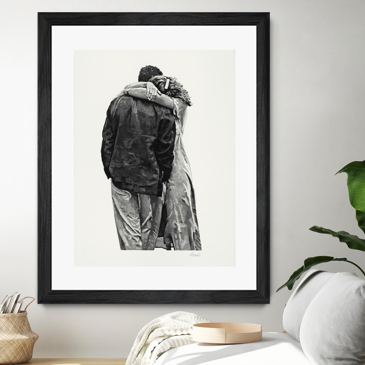 Peter & Rebecca by Gill Alexander on GIANT ART - white black & white couple