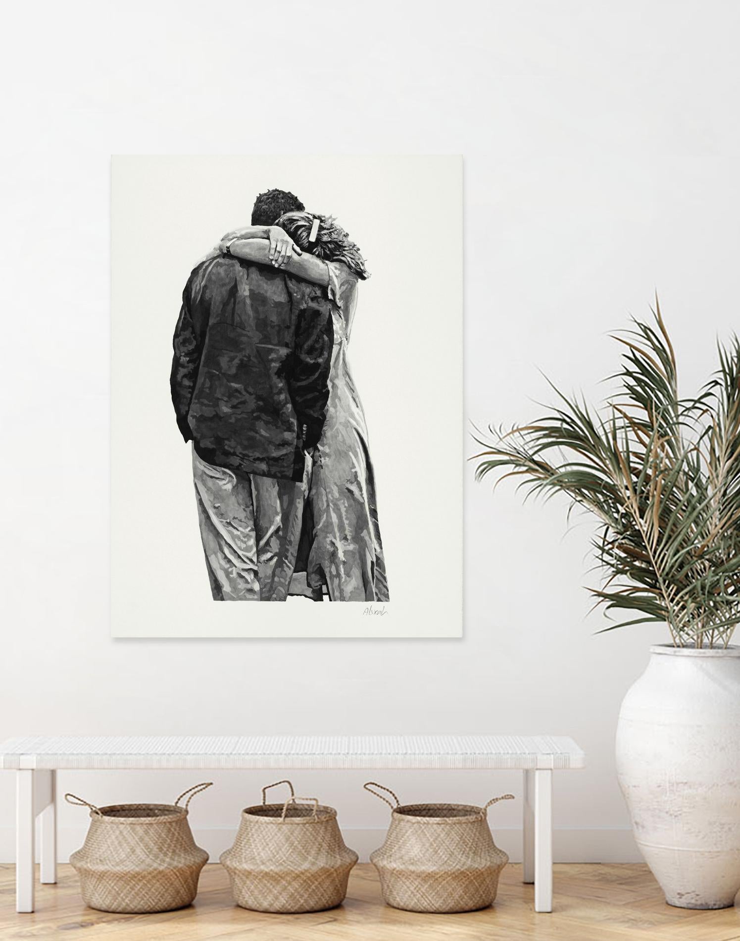 Peter & Rebecca by Gill Alexander on GIANT ART - white black & white couple