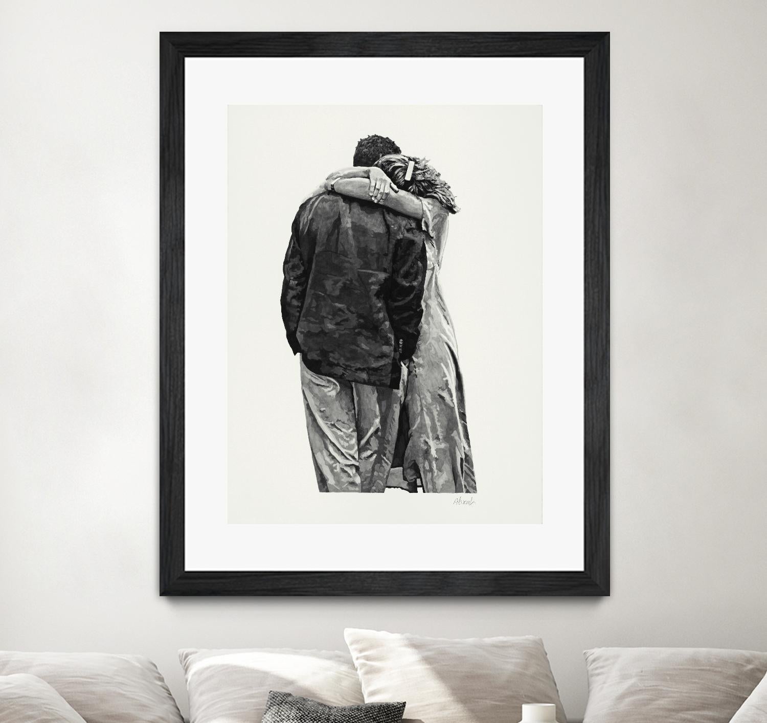 Peter & Rebecca by Gill Alexander on GIANT ART - white black & white couple