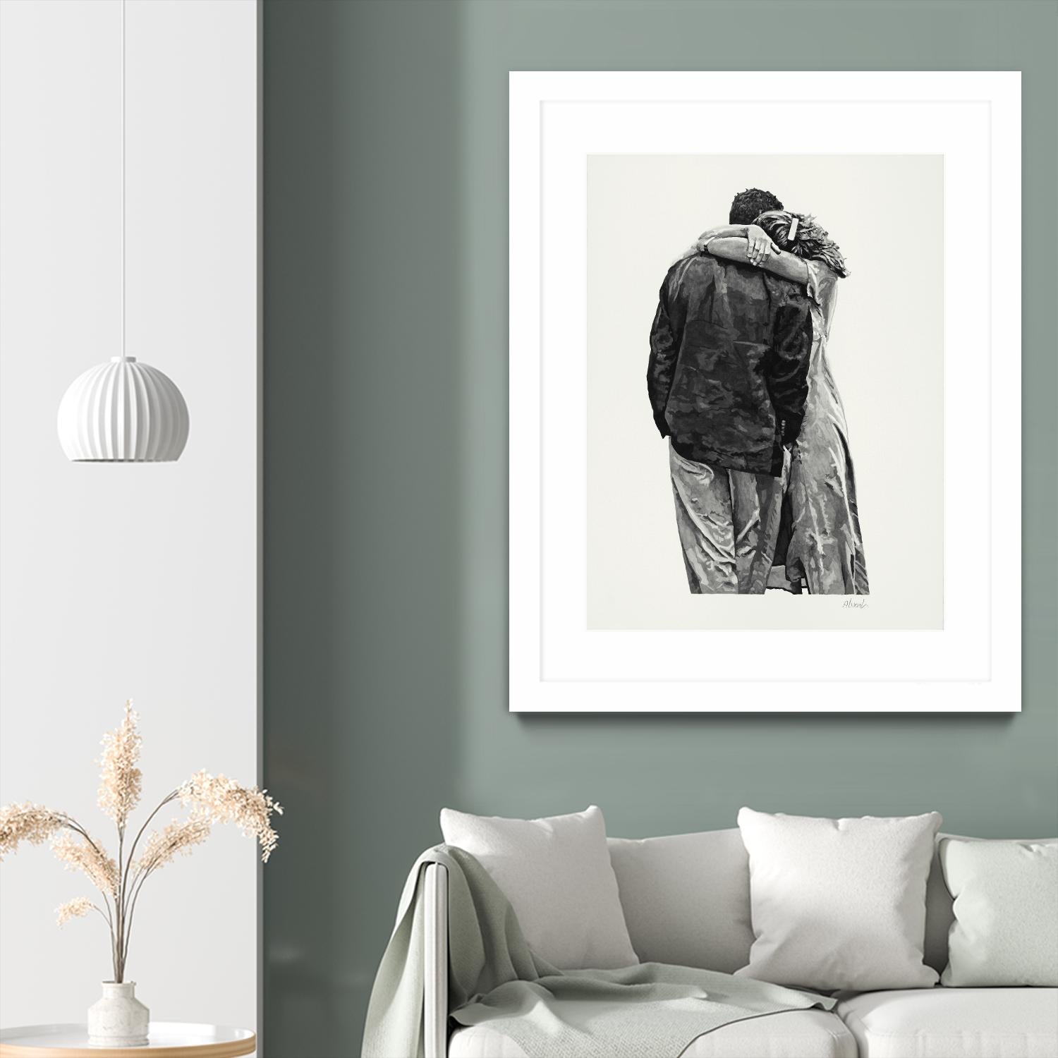 Peter & Rebecca by Gill Alexander on GIANT ART - white black & white couple