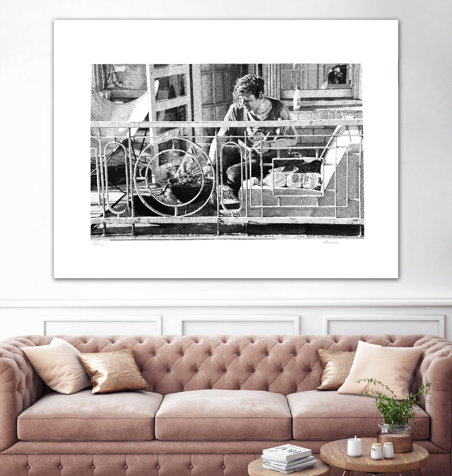 Grill by Gill Alexander on GIANT ART - white men and women