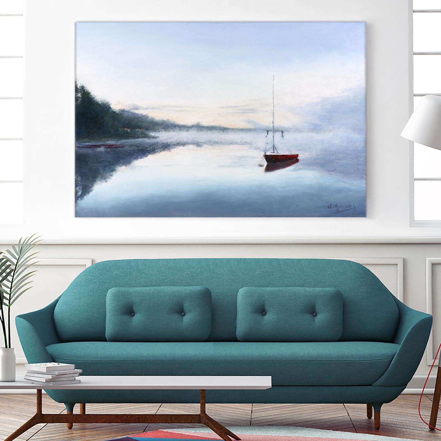 Le solitaire by Jocelyne Maucotel on GIANT ART - blue sea scene