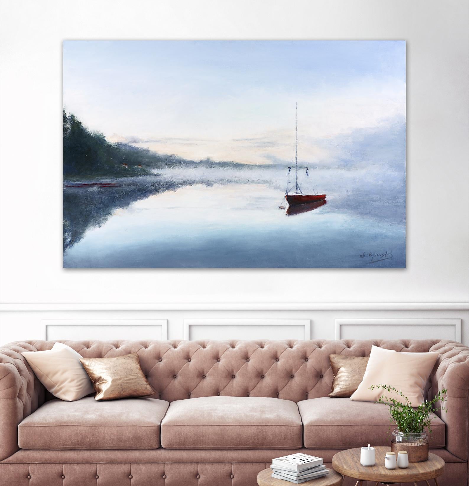 Le solitaire by Jocelyne Maucotel on GIANT ART - blue sea scene