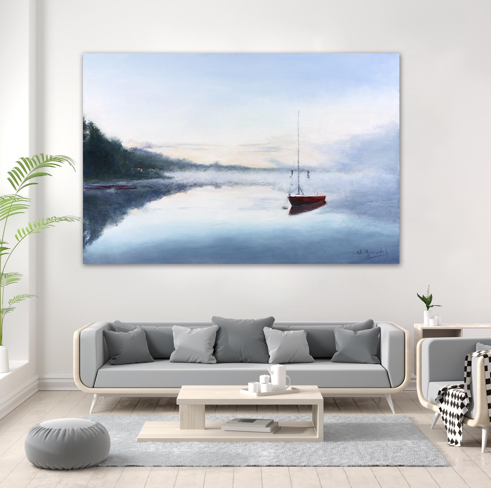 Le solitaire by Jocelyne Maucotel on GIANT ART - blue sea scene