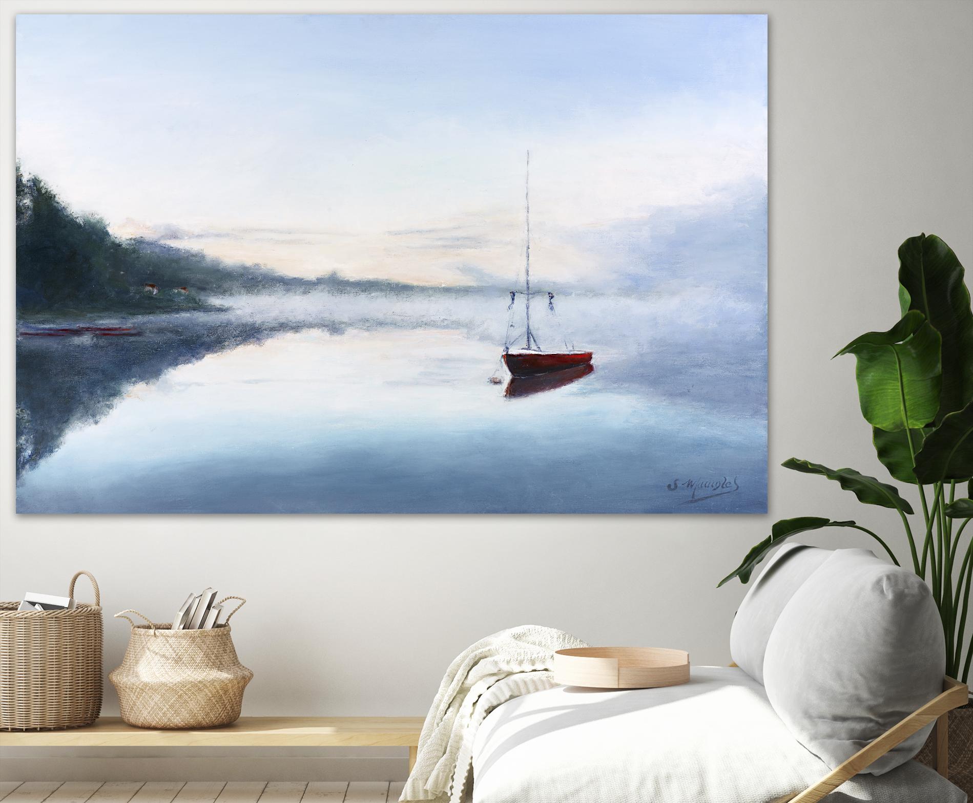 Le solitaire by Jocelyne Maucotel on GIANT ART - blue sea scene