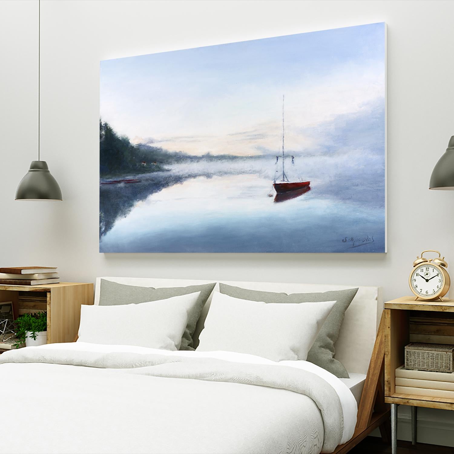 Le solitaire by Jocelyne Maucotel on GIANT ART - blue sea scene