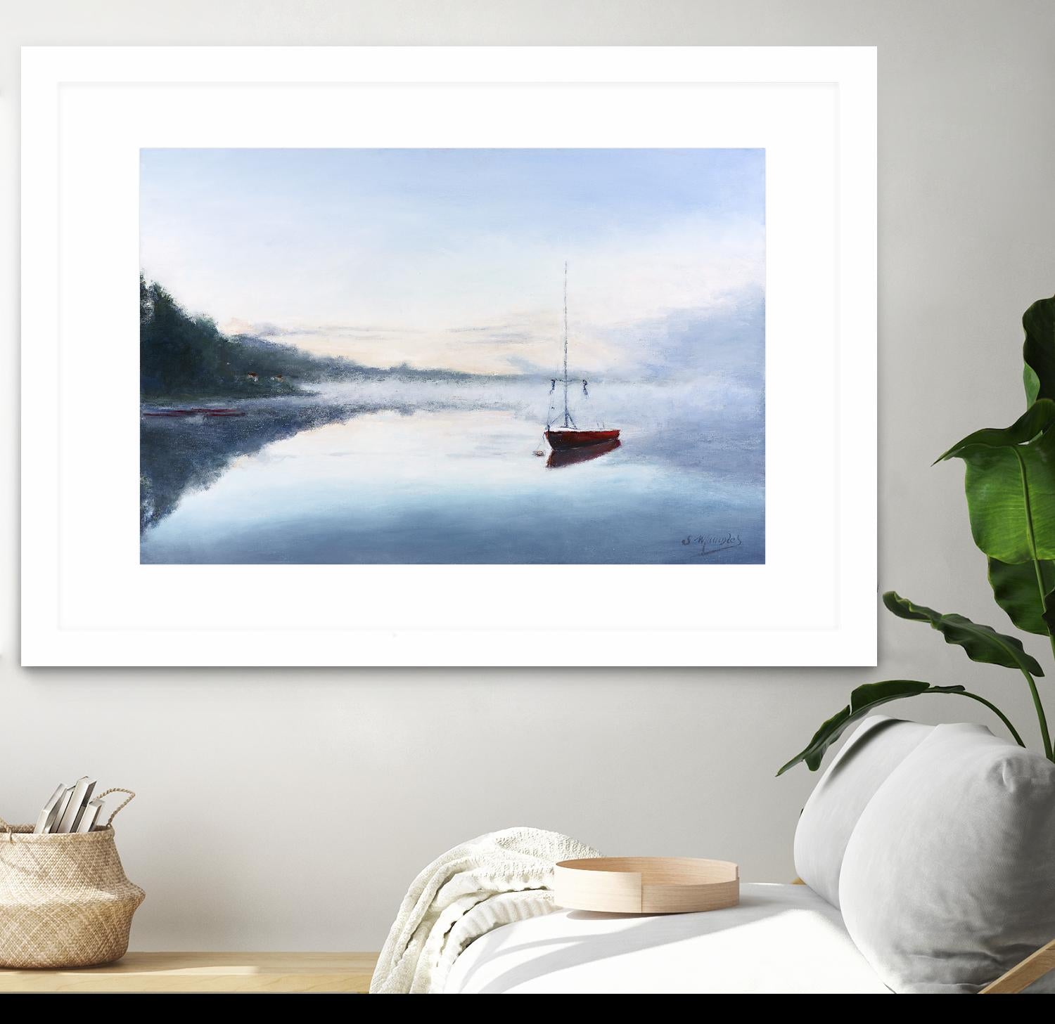 Le solitaire by Jocelyne Maucotel on GIANT ART - red costal tôt le matin