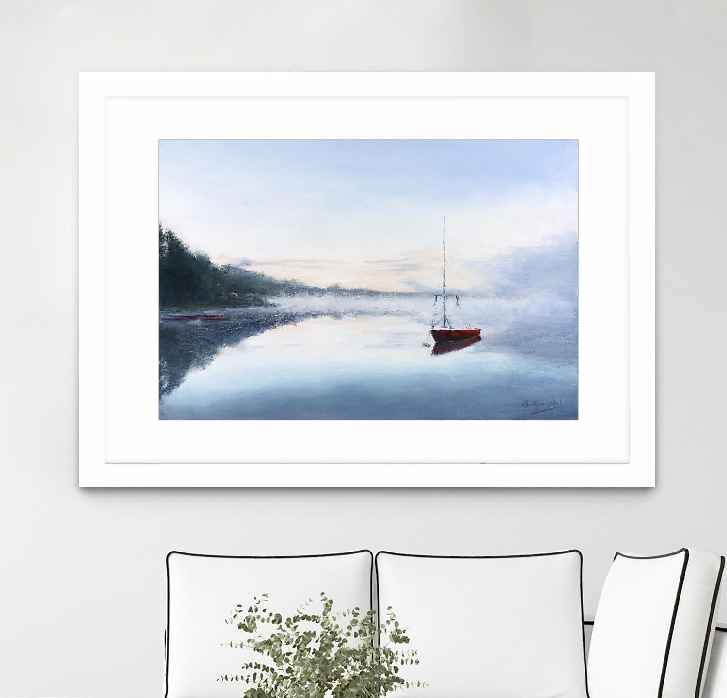 Le solitaire by Jocelyne Maucotel on GIANT ART - red costal tôt le matin