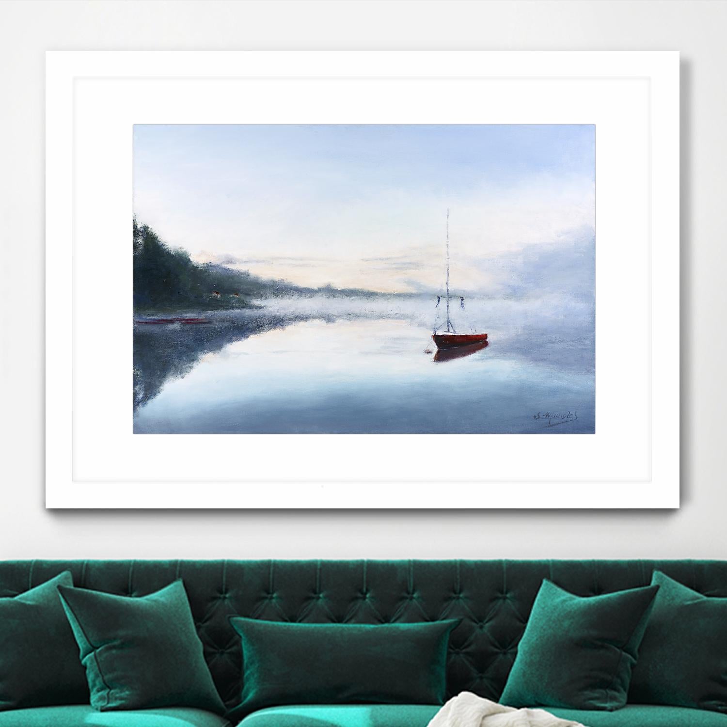 Le solitaire by Jocelyne Maucotel on GIANT ART - red costal tôt le matin