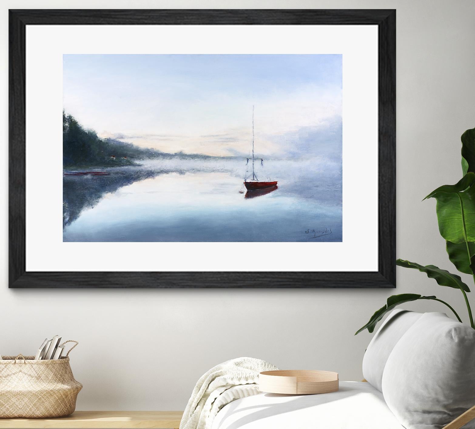 Le solitaire by Jocelyne Maucotel on GIANT ART - red costal tôt le matin