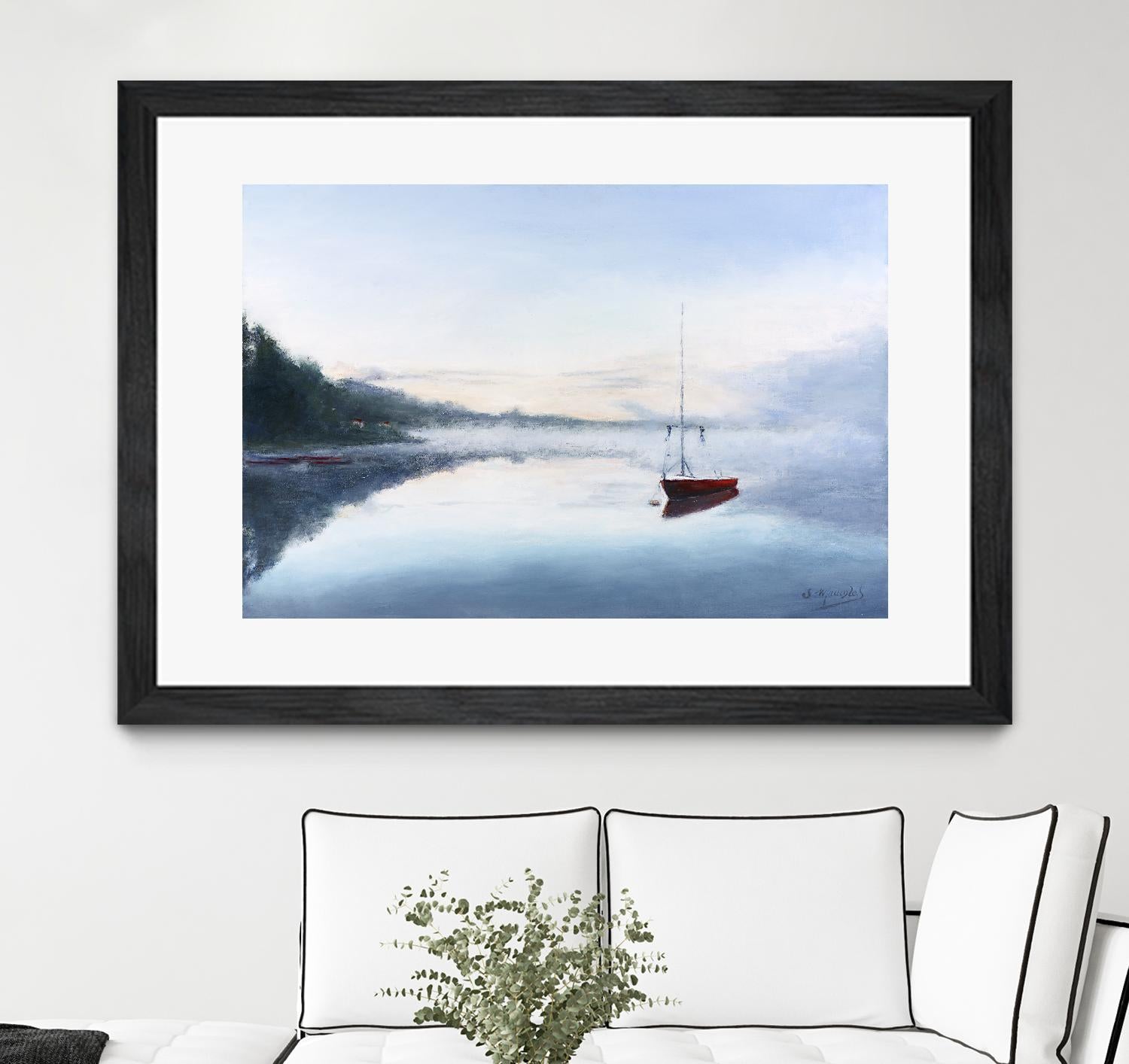 Le solitaire by Jocelyne Maucotel on GIANT ART - red costal tôt le matin