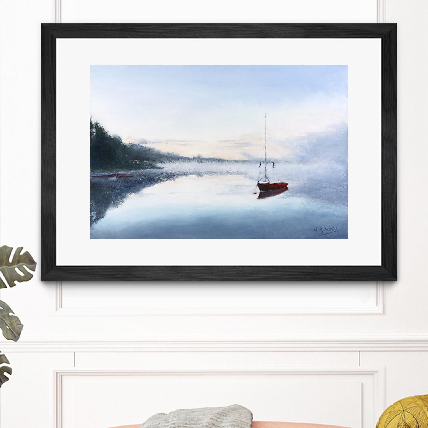 Le solitaire by Jocelyne Maucotel on GIANT ART - red costal tôt le matin