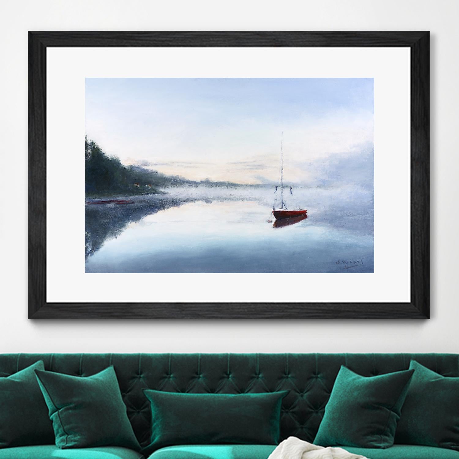 Le solitaire by Jocelyne Maucotel on GIANT ART - red costal tôt le matin