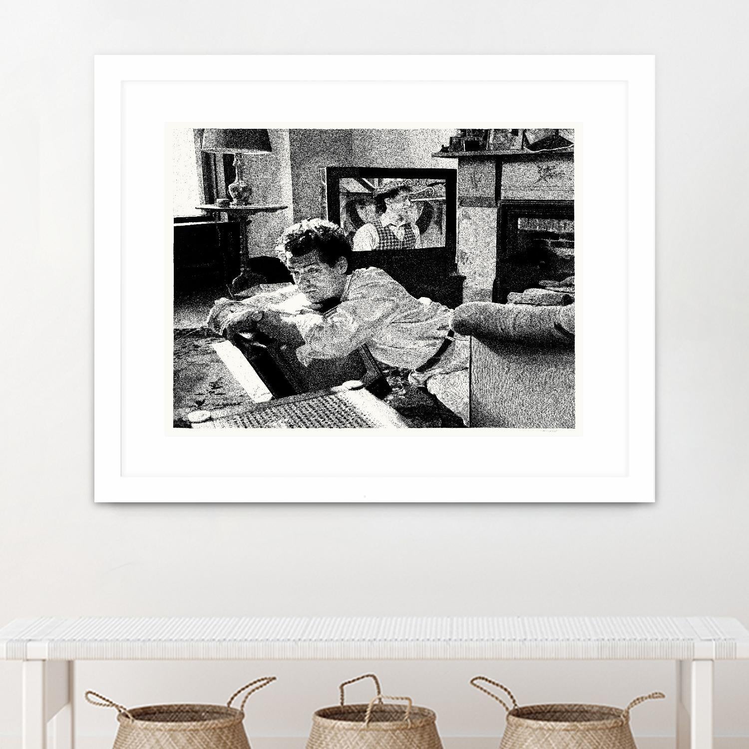 On television by Gill Alexander on GIANT ART - white black & white movie