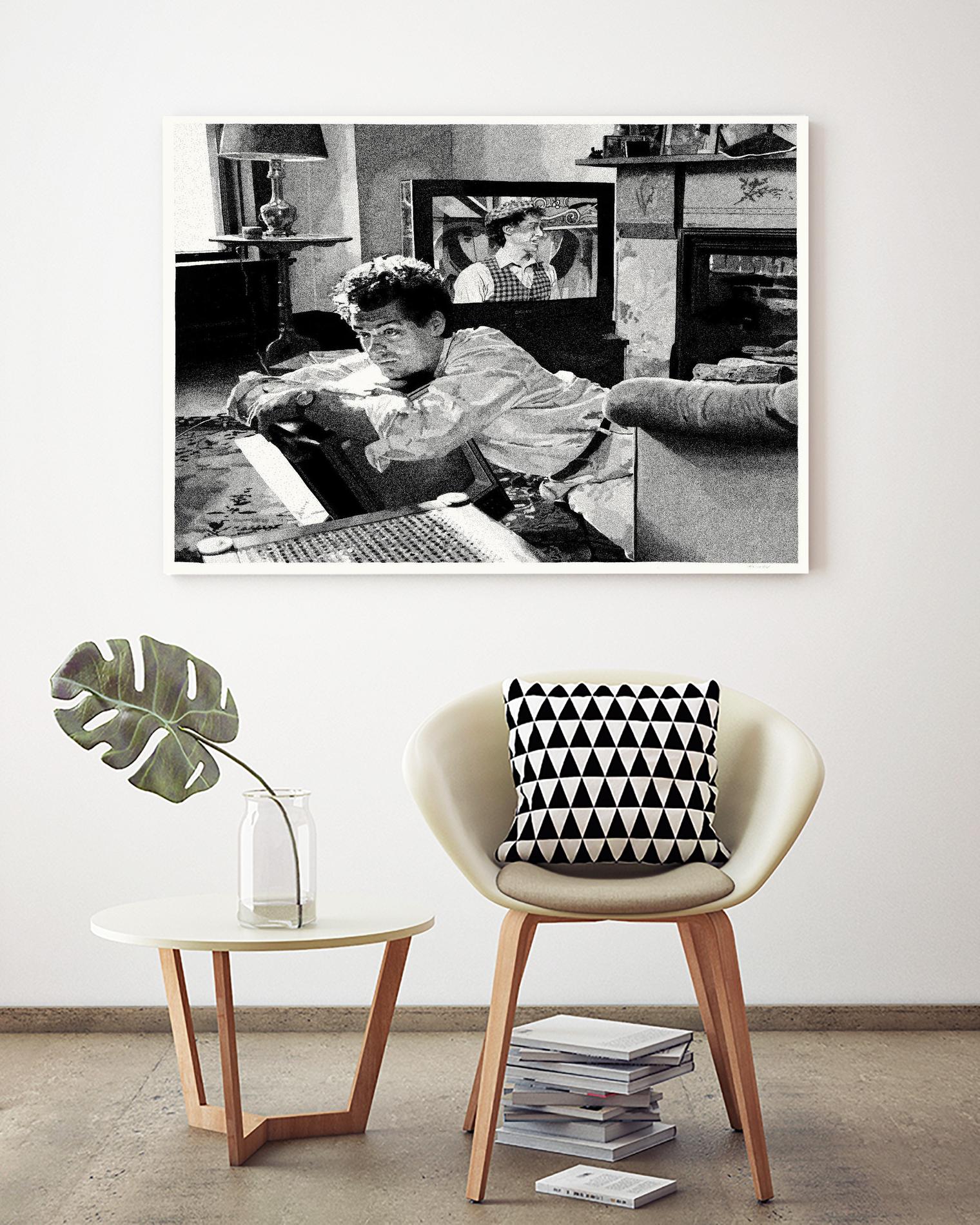 On television by Gill Alexander on GIANT ART - white black & white movie