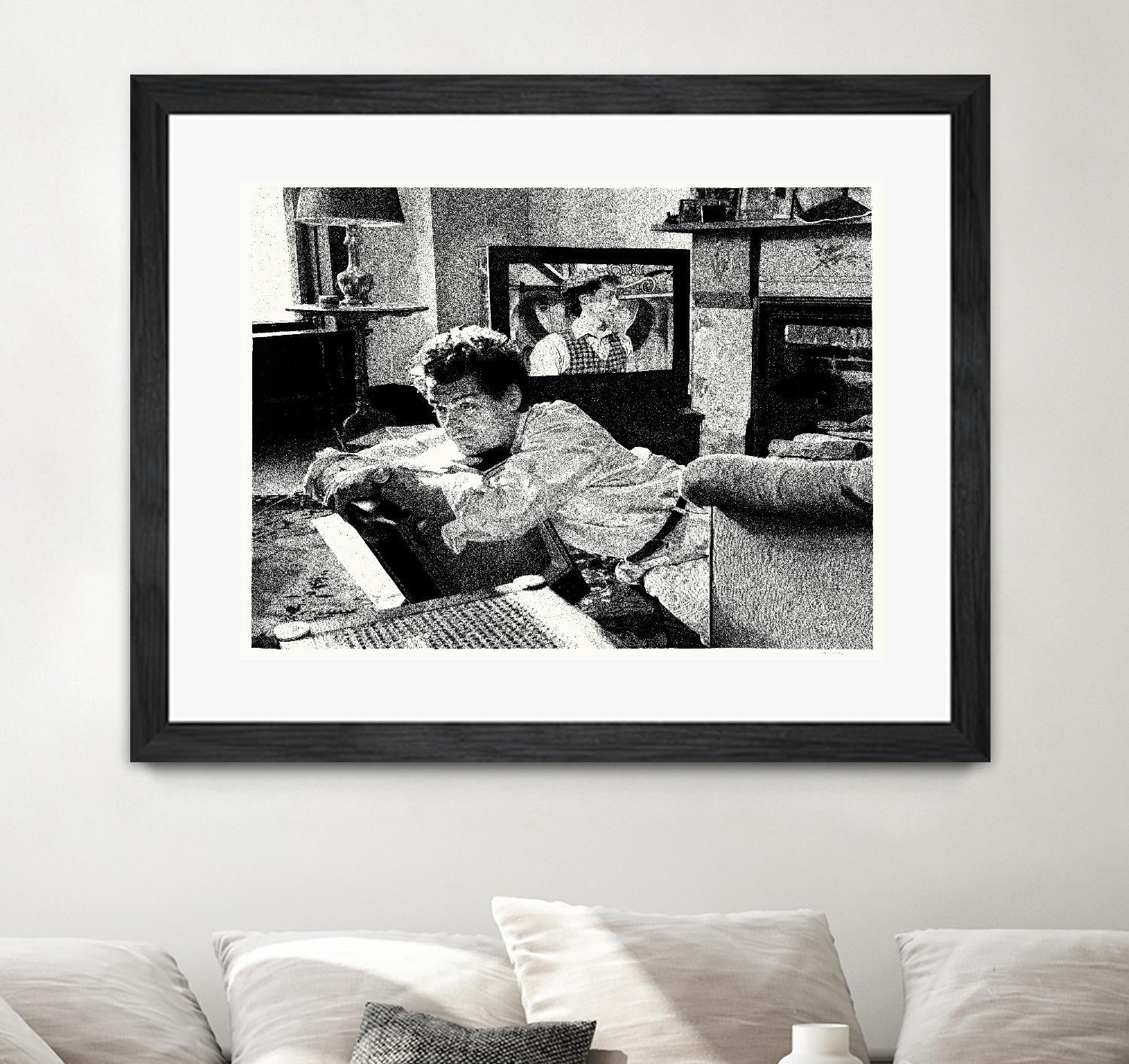 On television by Gill Alexander on GIANT ART - white black & white movie