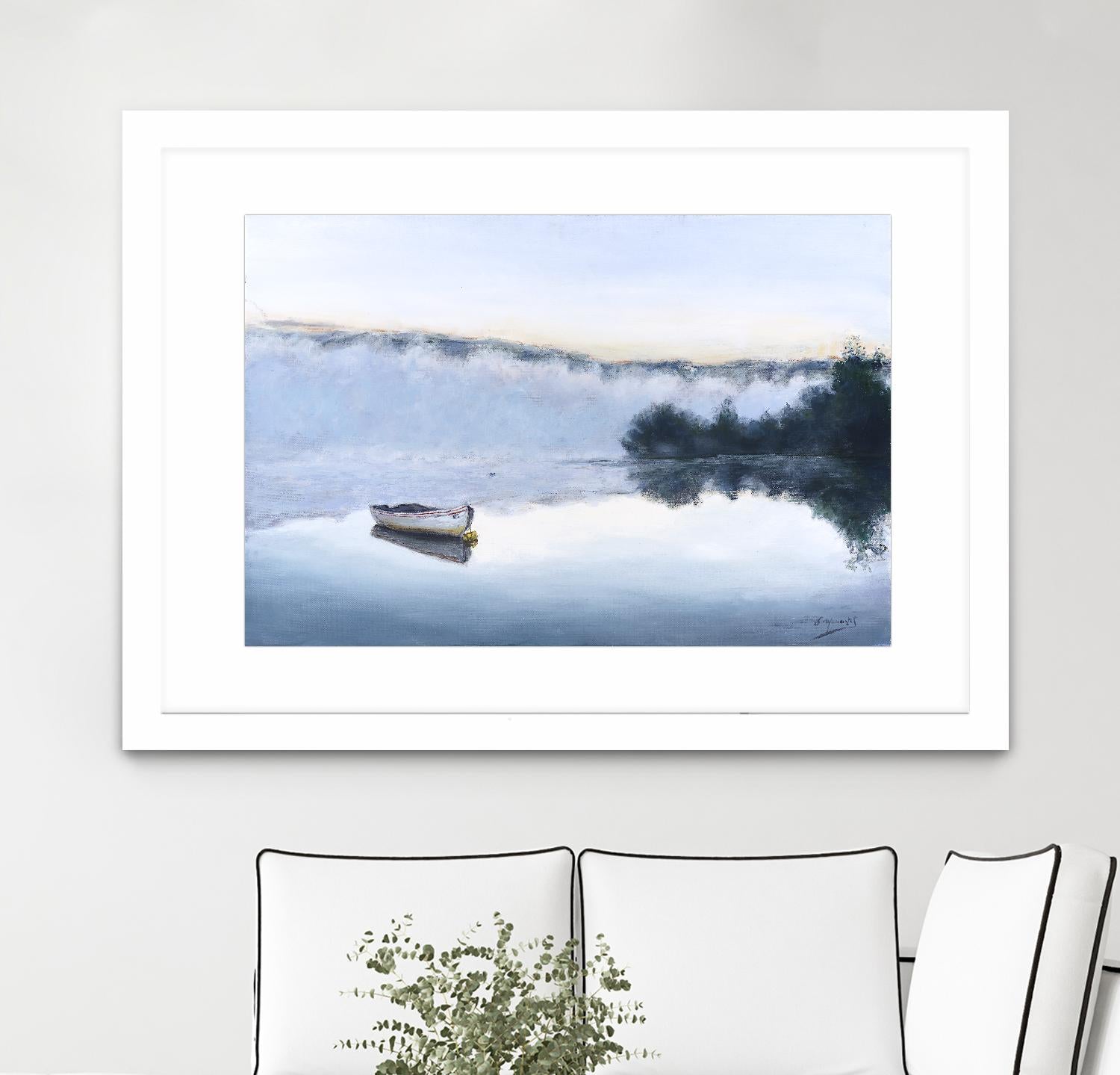 Brume sur le lac d'argent by Jocelyne Maucotel on GIANT ART - green costal artistes du québec