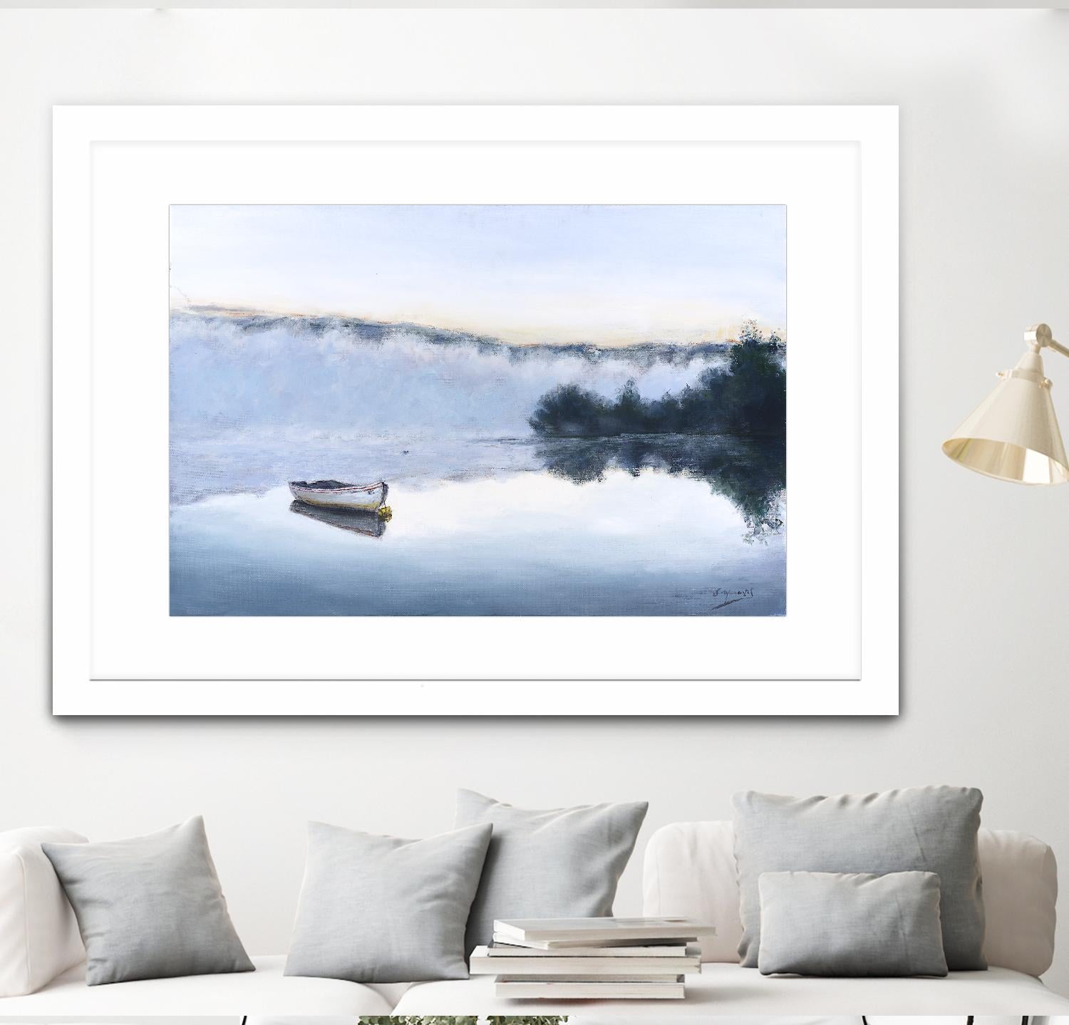 Brume sur le lac d'argent by Jocelyne Maucotel on GIANT ART - green costal artistes du québec