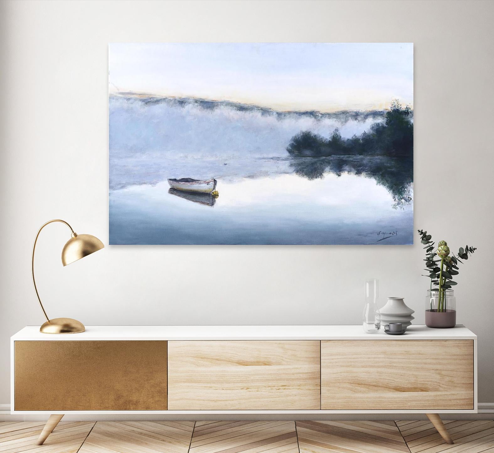 Brume sur le lac d'argent by Jocelyne Maucotel on GIANT ART - green costal artistes du québec