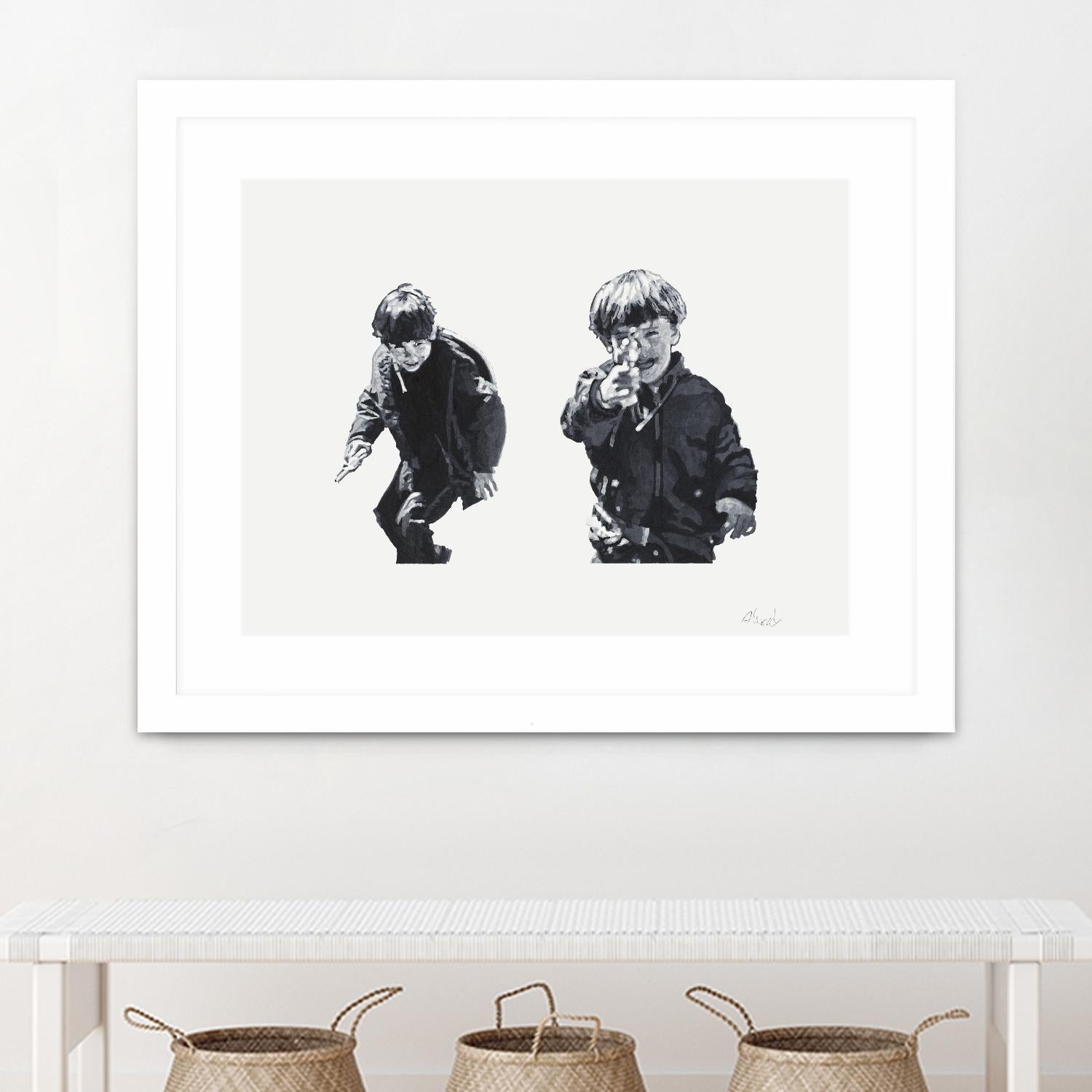 Gun Play by Gill Alexander on GIANT ART - white black & white children