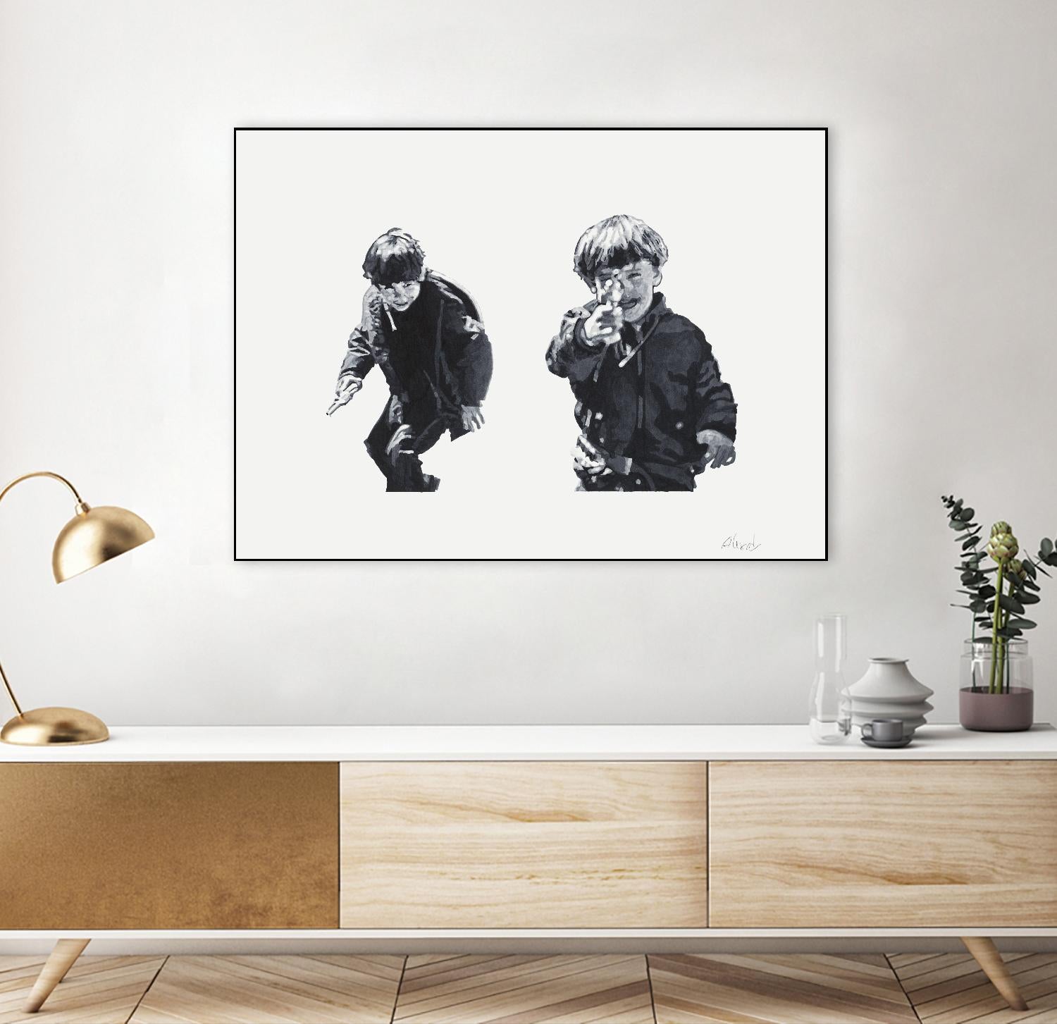 Gun Play by Gill Alexander on GIANT ART - white men and women