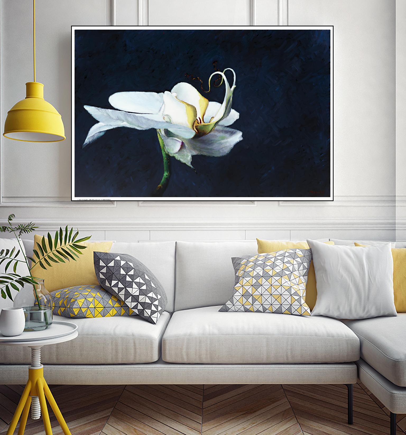 Phalaenopsis blanc by Jocelyne Maucotel on GIANT ART - blue floral