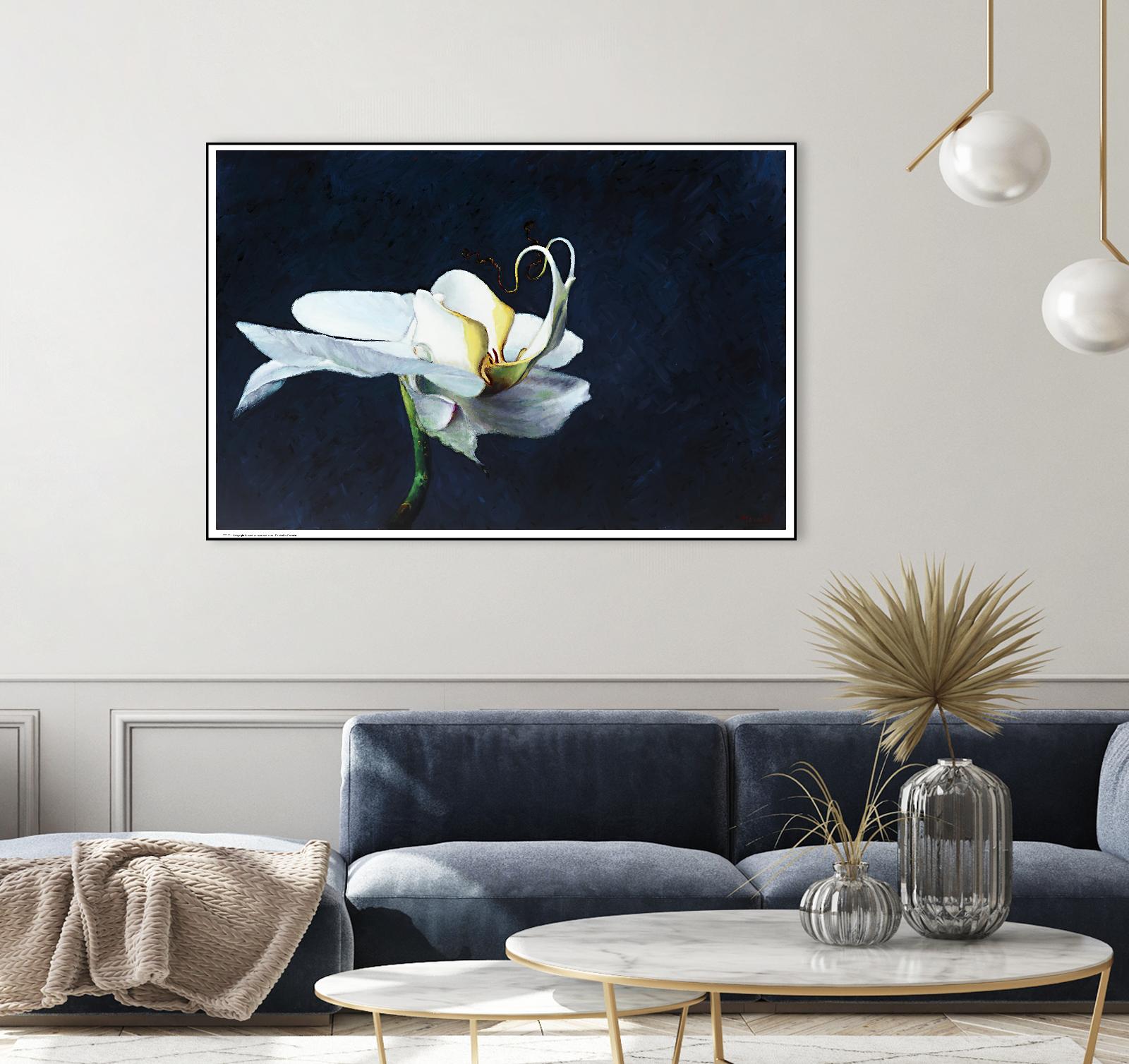 Phalaenopsis blanc by Jocelyne Maucotel on GIANT ART - blue floral