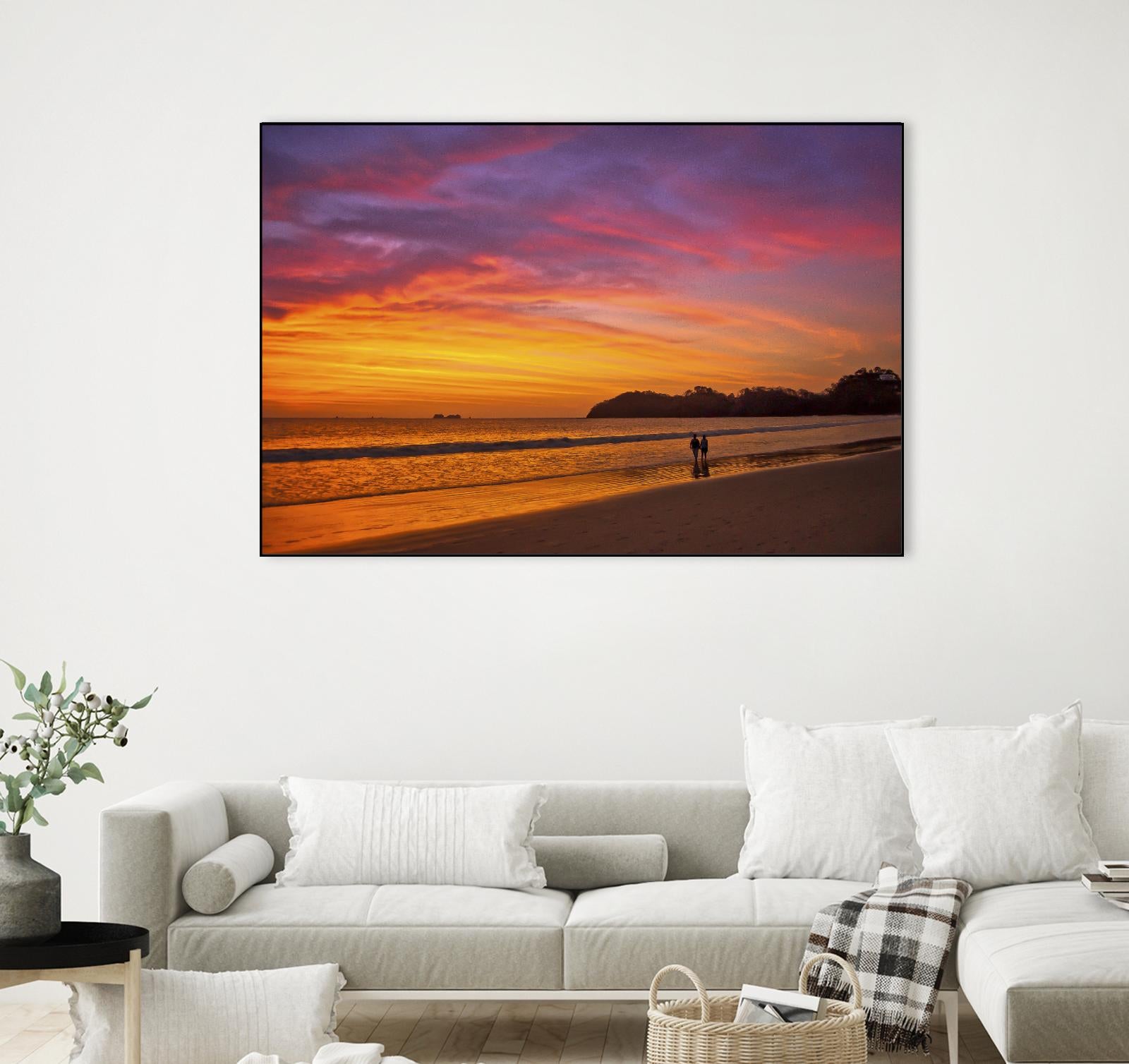Costa Rican sunset stroll by Nick Jackson on GIANT ART - pink photo art