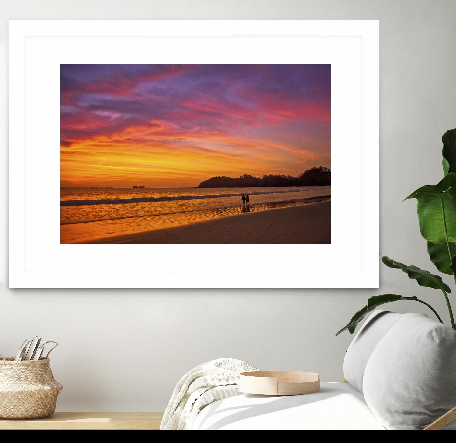 Costa Rican sunset stroll by Nick Jackson on GIANT ART - pink photo art