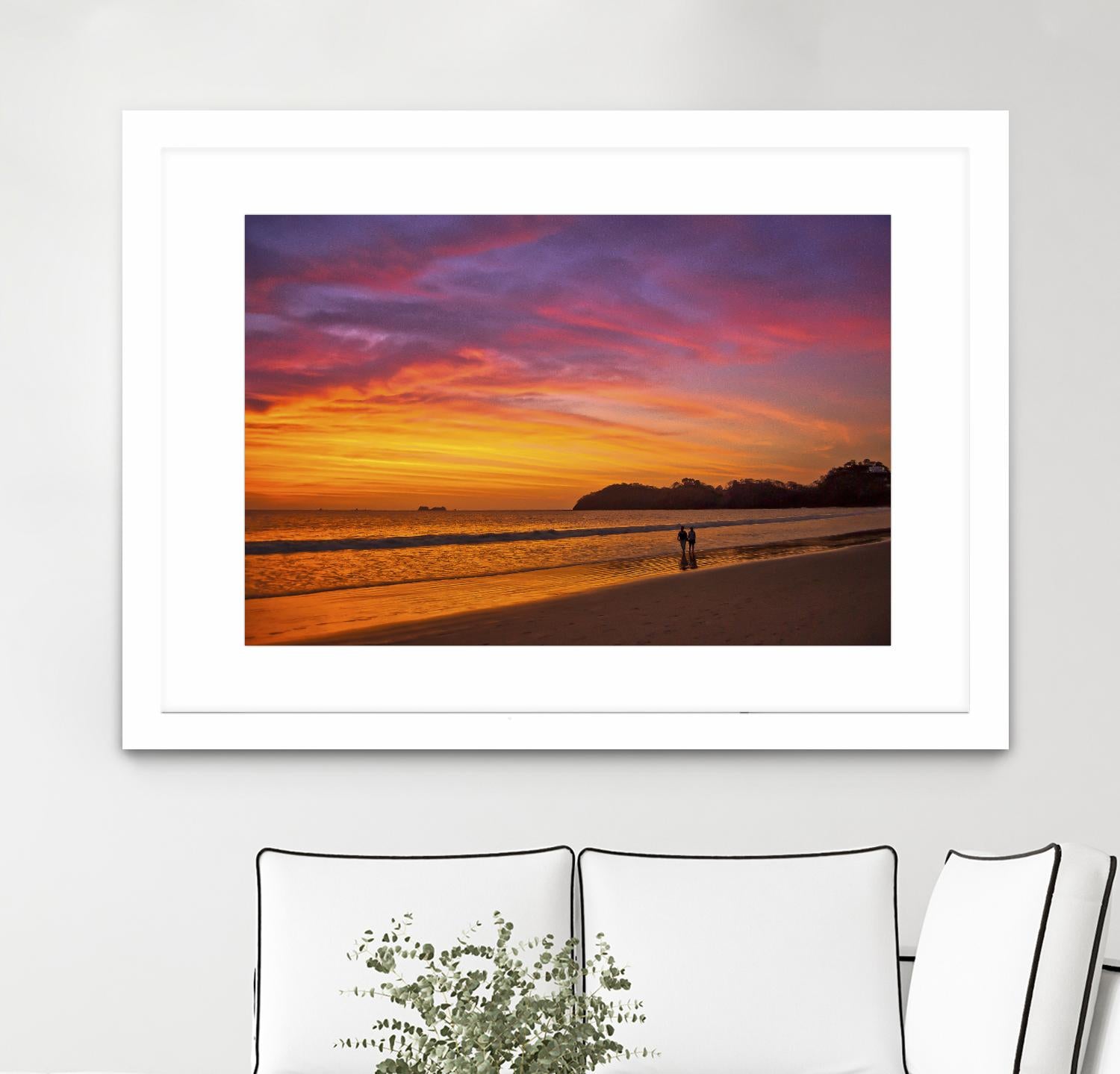 Costa Rican sunset stroll by Nick Jackson on GIANT ART - pink photo art