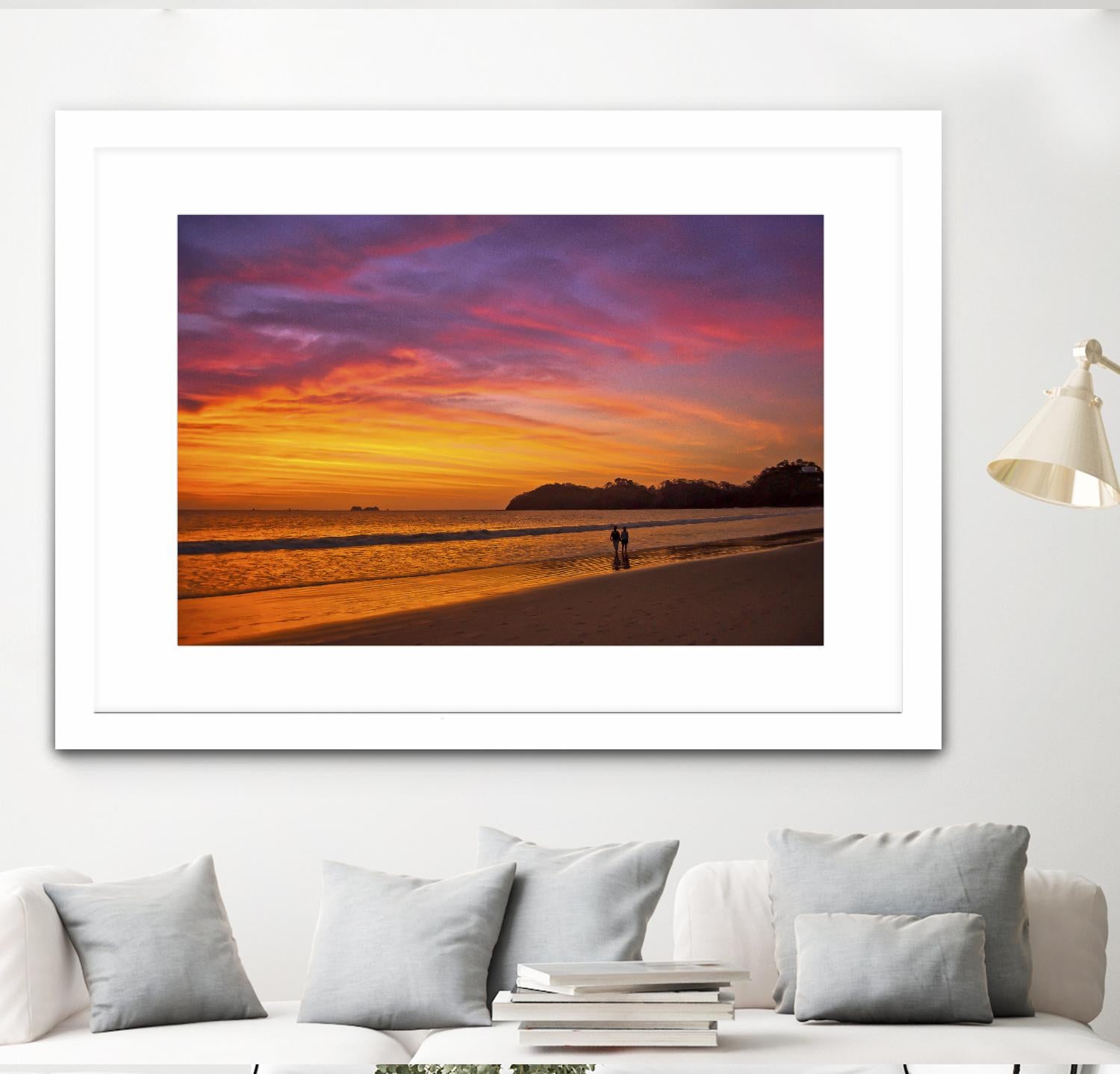 Costa Rican sunset stroll by Nick Jackson on GIANT ART - pink photo art
