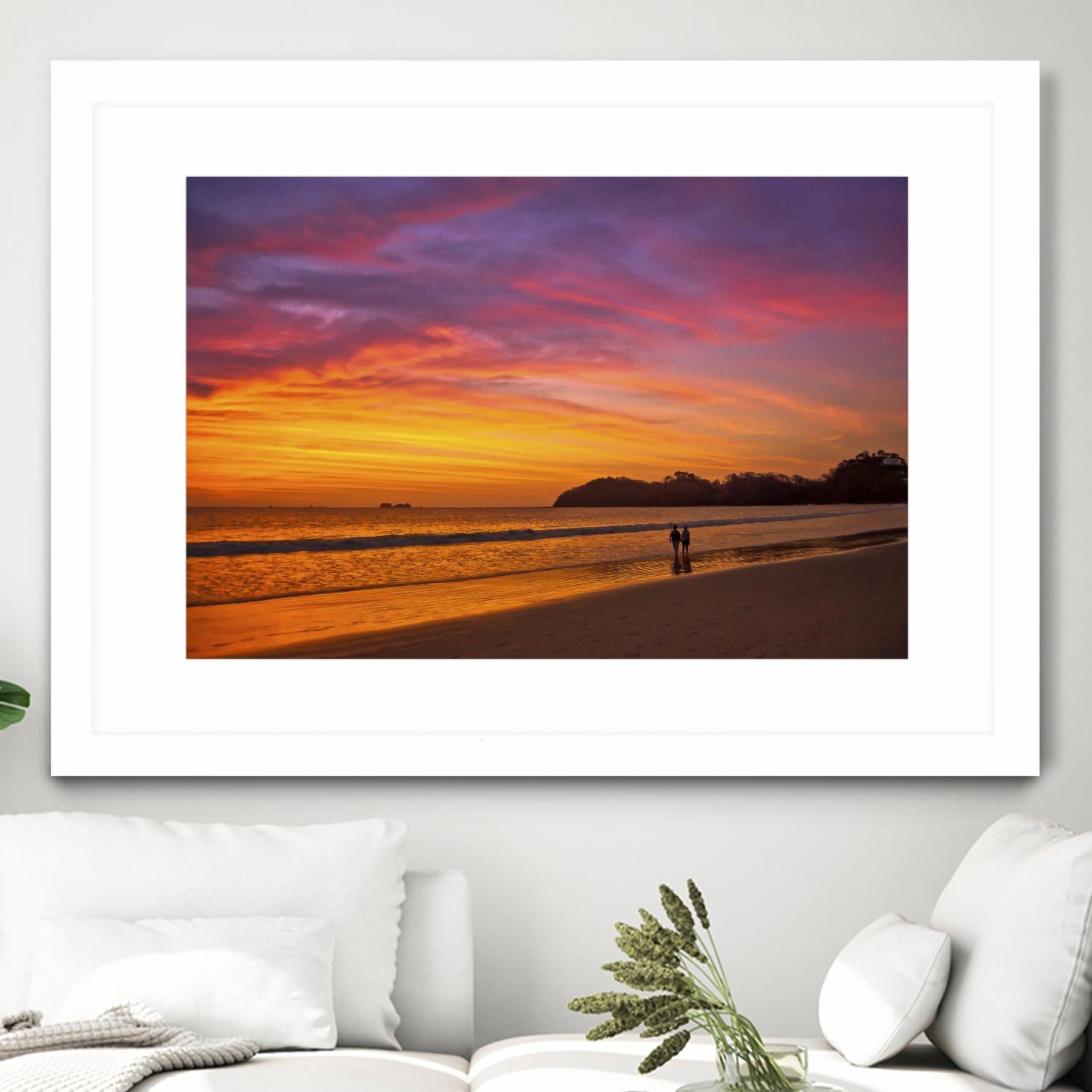 Costa Rican sunset stroll by Nick Jackson on GIANT ART - pink photo art