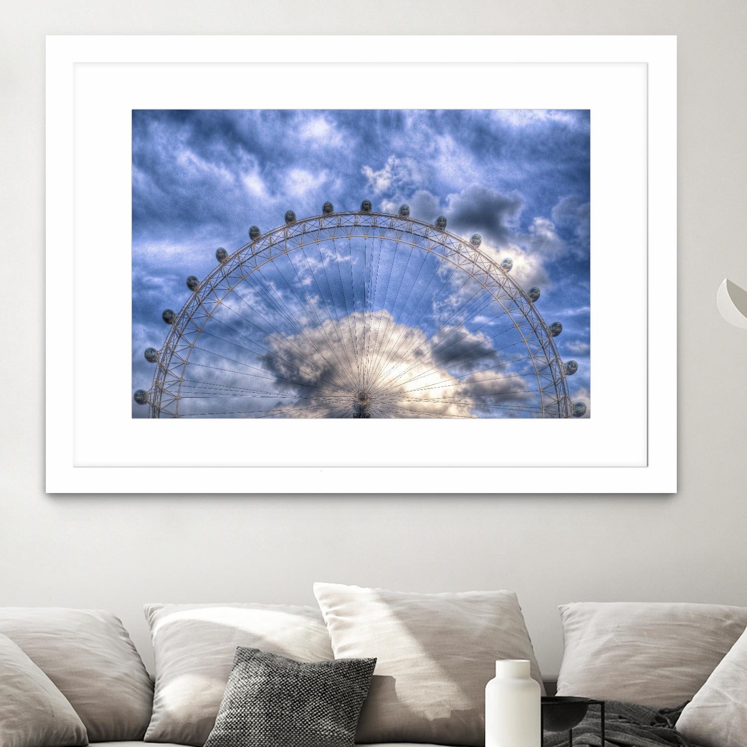 Top half of the London Eye by Nick Jackson on GIANT ART - white photo art