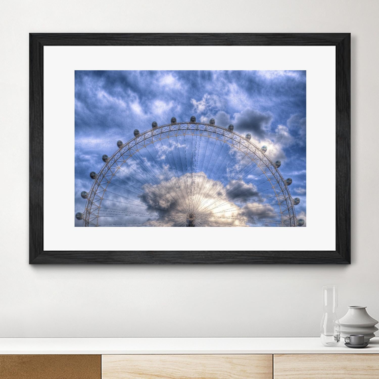 Top half of the London Eye by Nick Jackson on GIANT ART - white photo art