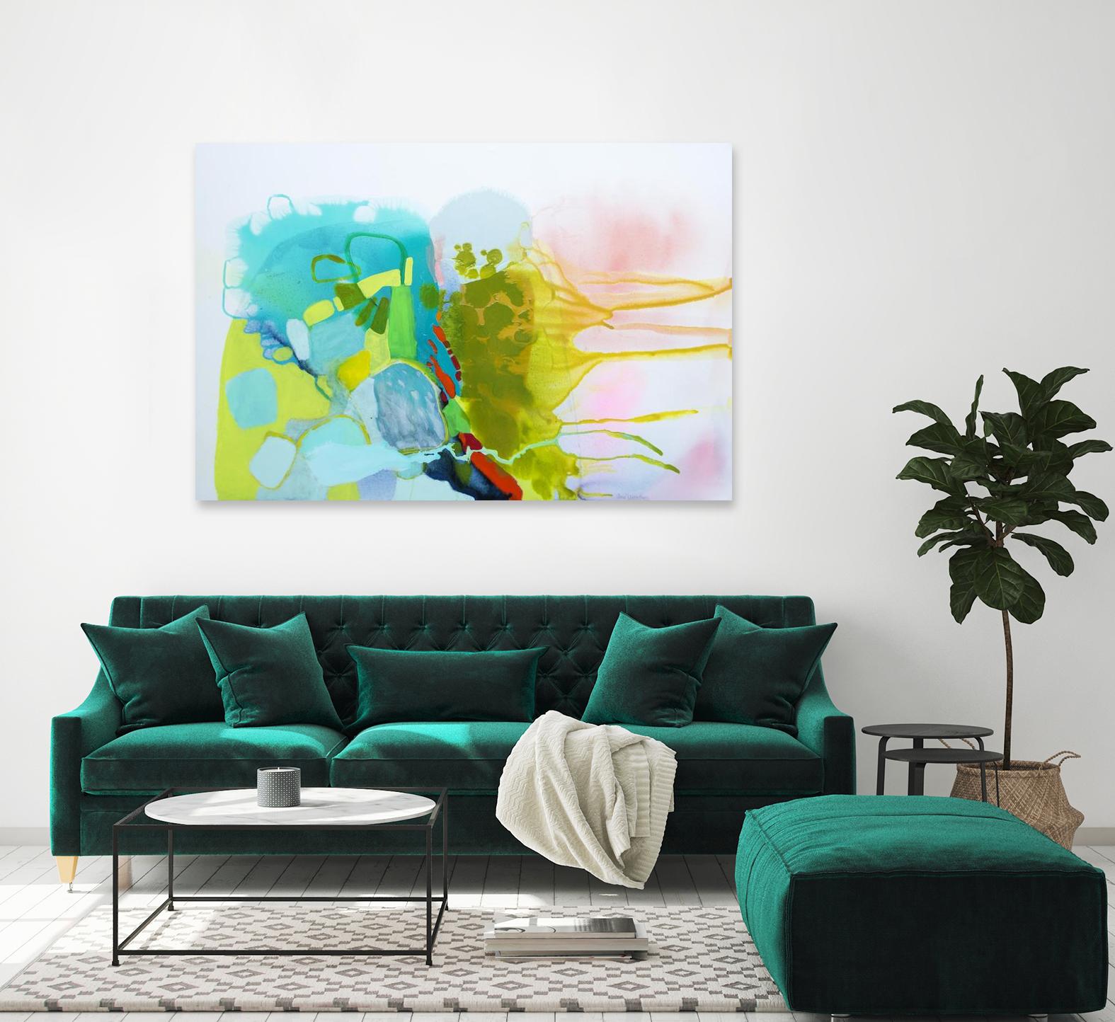 Find me comfort by Claire Desjardins on GIANT ART - pink abstract transparency