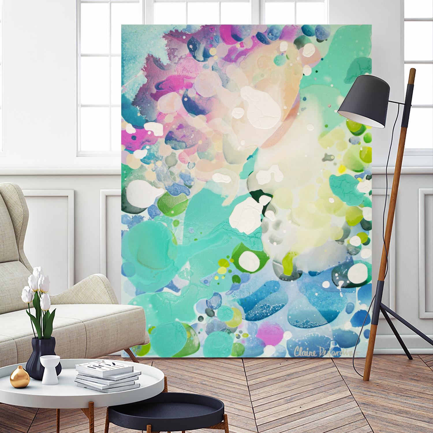 Little Kitten by Claire Desjardins on GIANT ART - blue abstract